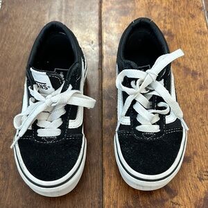 Vans Kids Black and White Lace-Up Sneakers